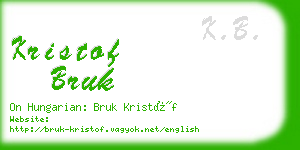 kristof bruk business card